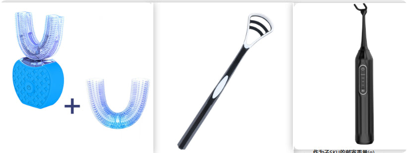 U-Shaped Electric Toothbrush | 360° Automatic Whitening Toothbrush with Blue Light & USB Charging
