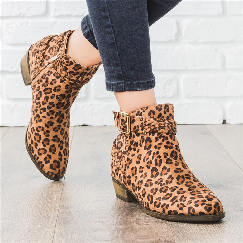 Female Low Heel Ankle boots