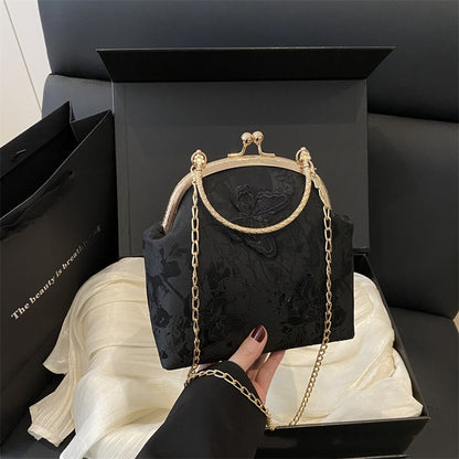 Women's Fabric Embroidered Chain Retro Messenger Bag