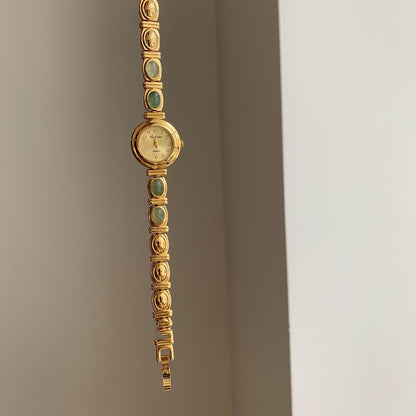 New Chinese Style Beryl Gold Exquisite Fashion Retro Minority Women's Quartz Watch