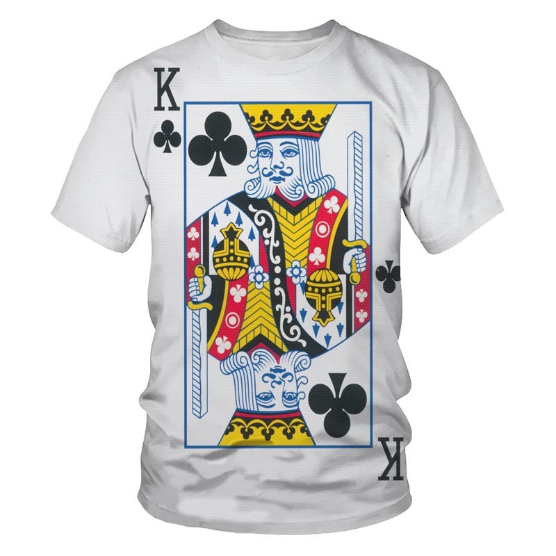Poker Graphic 3D Digital Print Short Sleeve T-Shirt