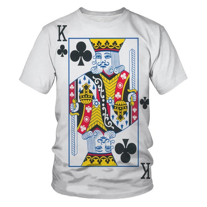 Poker Graphic 3D Digital Print Short Sleeve T-Shirt