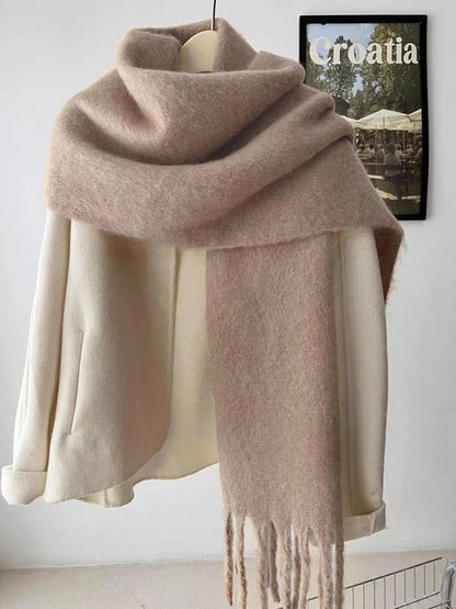 Women's Wool-like Autumn And Winter Solid Color Comfortable Scarf High Quality