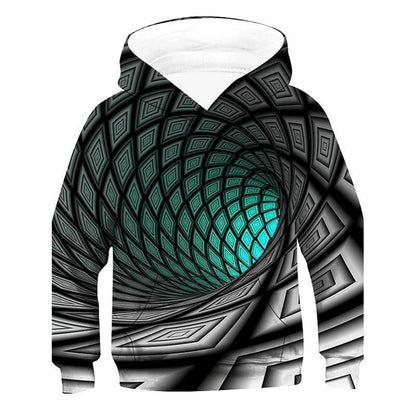 Surrealist 3D Digital Graphic Statement Hoodie