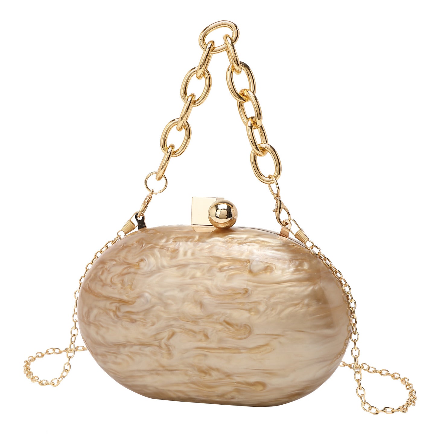 Oval Acrylic Chain Crossbody Shoulder Hand Bag