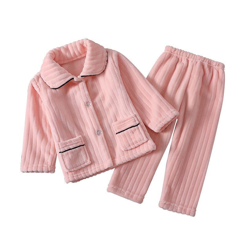 The Winter Shield: Boys’ Solid Color Flannel Pajama Set