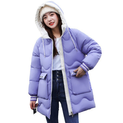 Women's Loose Large Size Mid-length Thickened Cotton-padded Coat