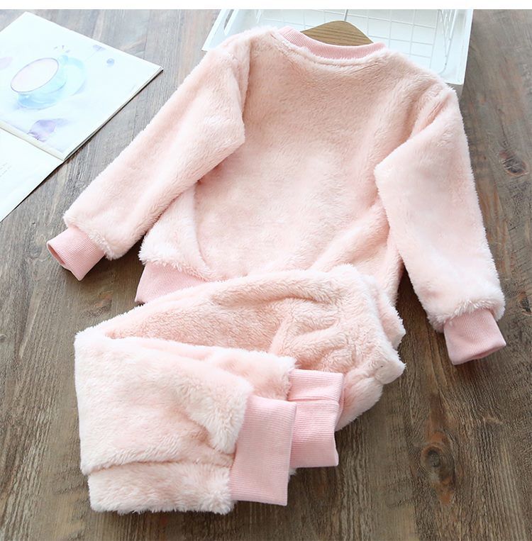 The Thickened Plush: Coral Fleece Children’s Home Clothes