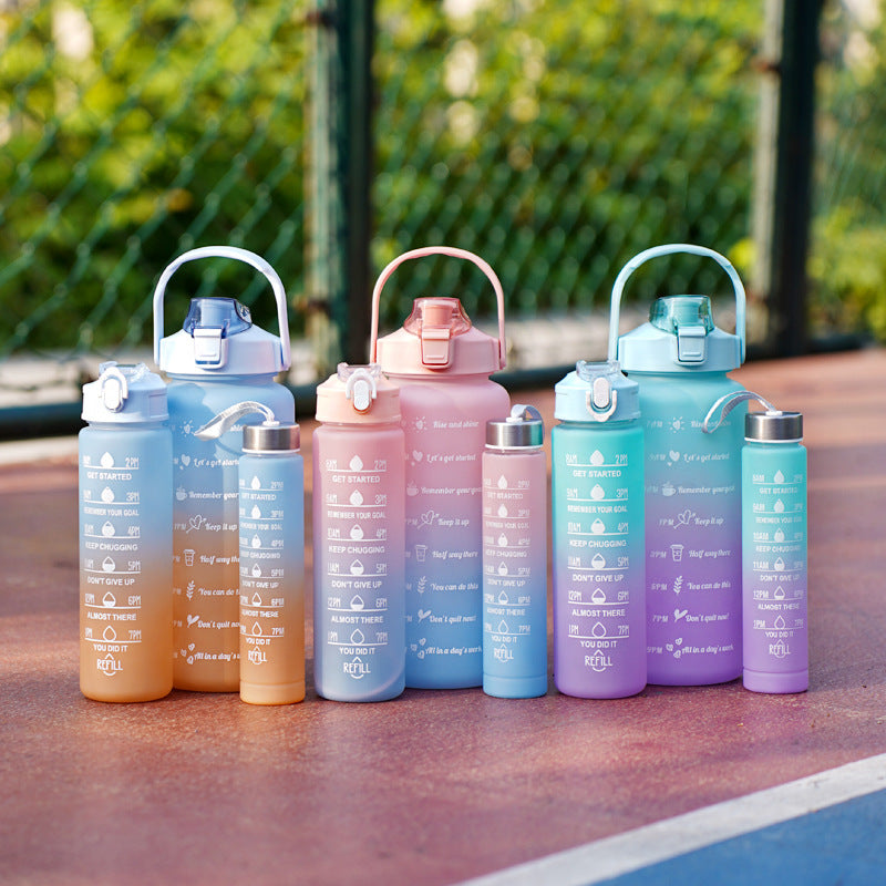 Gradient Three-piece Cup Large Capacity Sports Cold Water Bottle