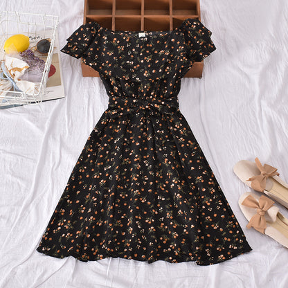 Short sleeve waist dress