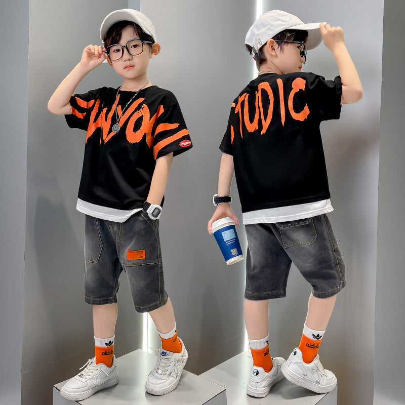 The Trendy Kinetic: Big Boy’s Short-Sleeve Trendy Suit T-Shirt