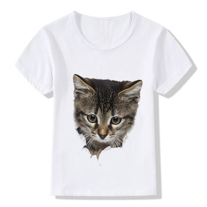 Artistic 3D Dimension Cat Graphic Tee