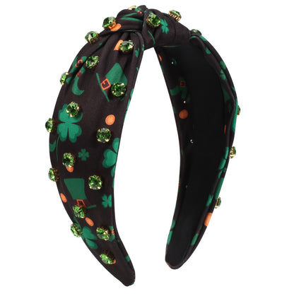 Knotted Irish St Patrick's Day Rhinestone-encrusted Headband