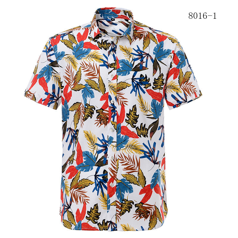 European Beach Aesthetic Printed Short Sleeve Shirt