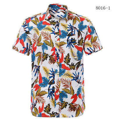 European Beach Aesthetic Printed Short Sleeve Shirt