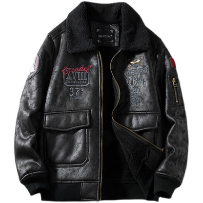 Lambswool Fleece-Lined Thickened Suede Fabric Jacket Plush Elegance