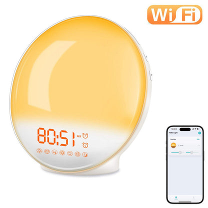 Smart Wake-up Light Alarm Clock Mobile APP Control Simulated Sunrise