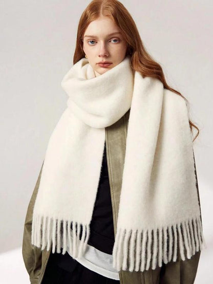 Women's Wool-like Autumn And Winter Solid Color Comfortable Scarf High Quality