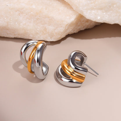 Stainless Steel Simple Design Earrings