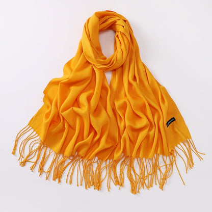 Autumn And Winter Cashmere-like Solid Color Long Scarf
