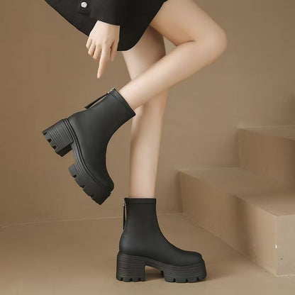 British Style Thin And All-matching Platform Ankle Boots