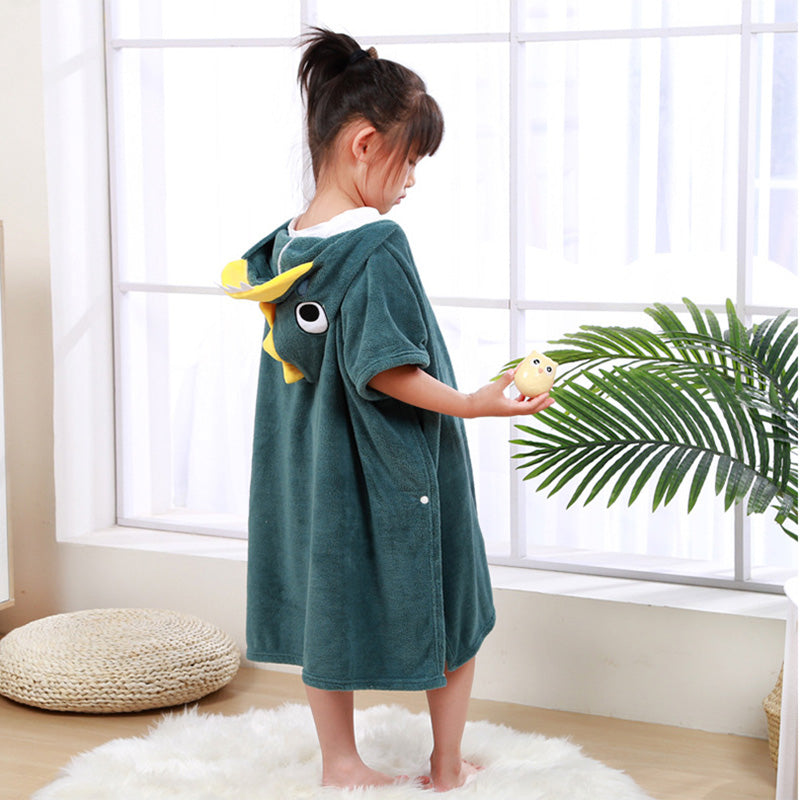The Absorbent Cloak: Wearable Coral Fleece Hooded Towel