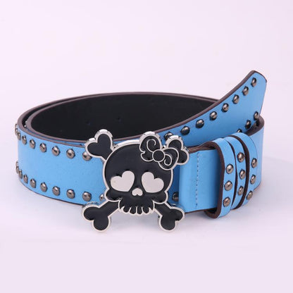 Belt Female Skull Wide Waist Seal Rivet Y2g Hot Girl Belt Men And Women