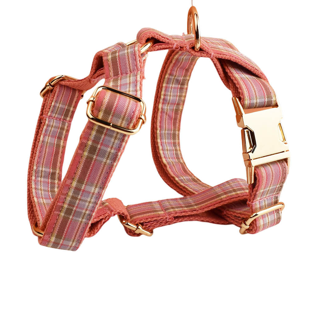Plaid Pet Collar Traction Rope