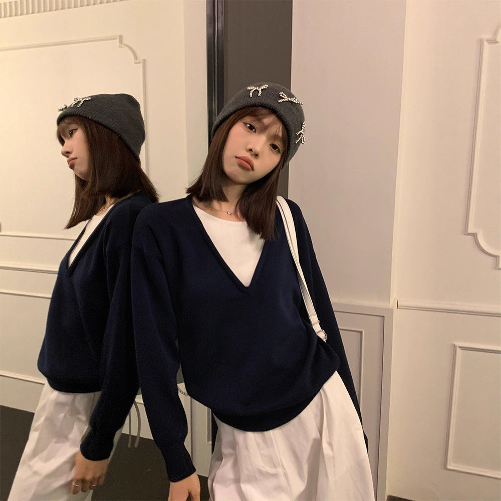 New Fake Two-piece Knitted Sweaters Women