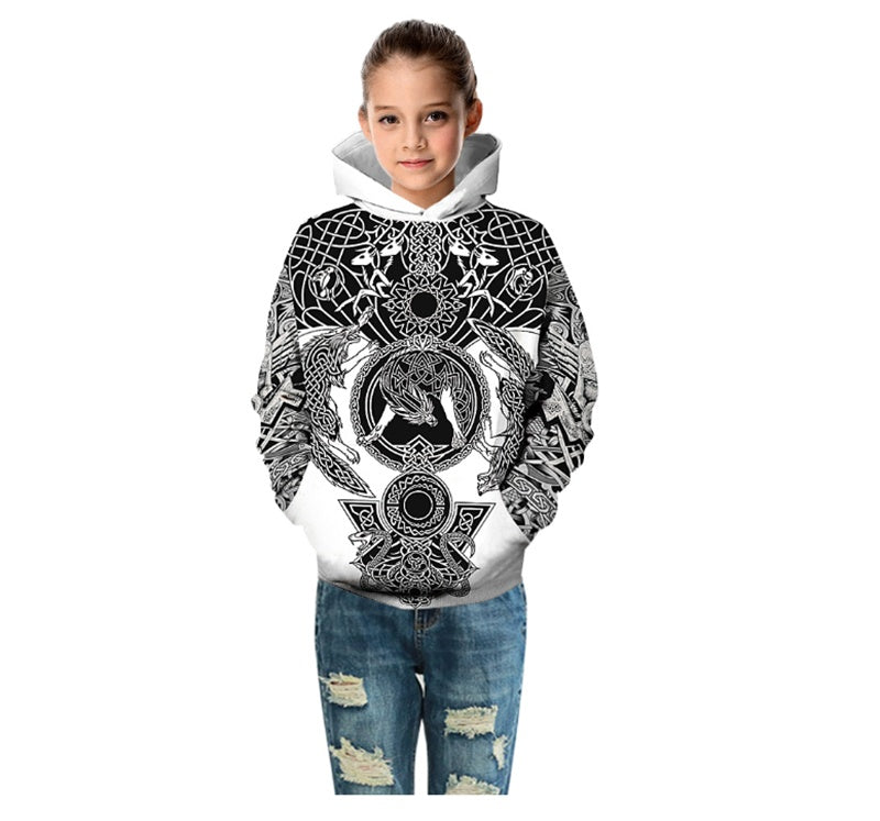 Digital Expression Fashionable Loose Hoodie