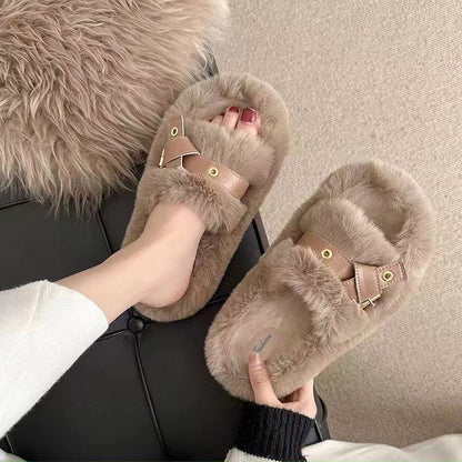 Fashion Slippers for Outdoor Wear Comfortable Slip on Flat Slippers