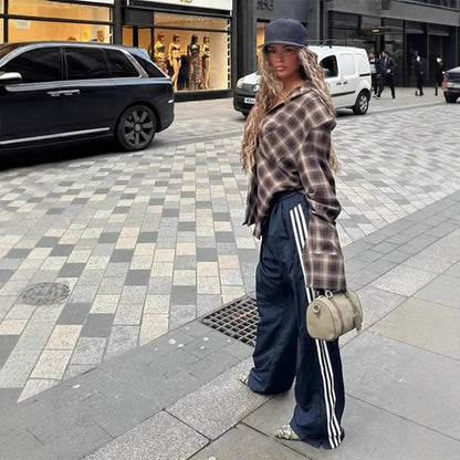 Women's Plaid Low Collar Shirt