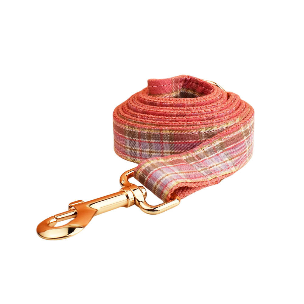 Plaid Pet Collar Traction Rope