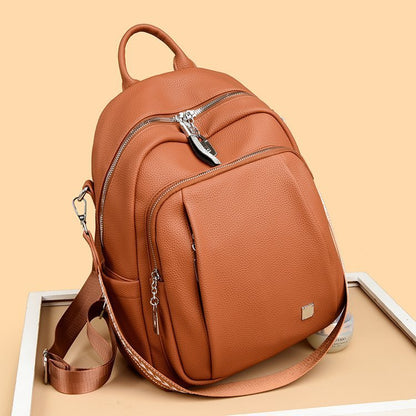 Women's Soft Leather Single Backpack