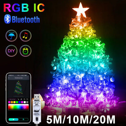 LED Light String Colorful Intelligent USB Bluetooth Waterproof Set