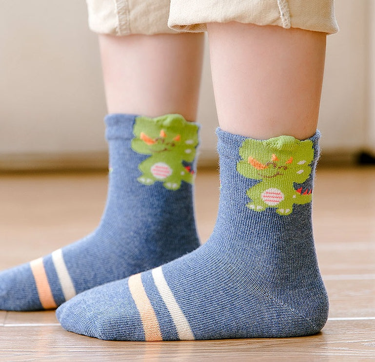 The Celestial Sock: Five-Pointed Star & Dinosaur Fashion Socks