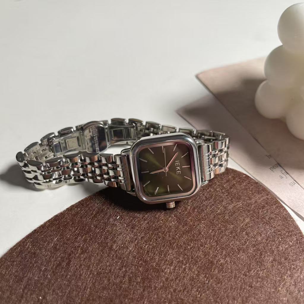 Square Steel Belt Light Luxury Quartz Watch For Women