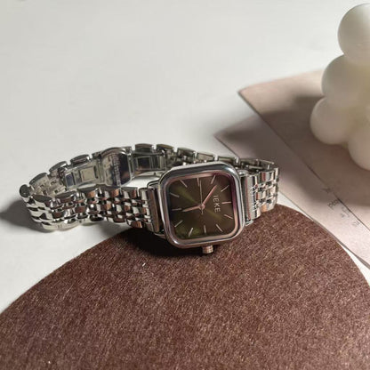 Square Steel Belt Light Luxury Quartz Watch For Women