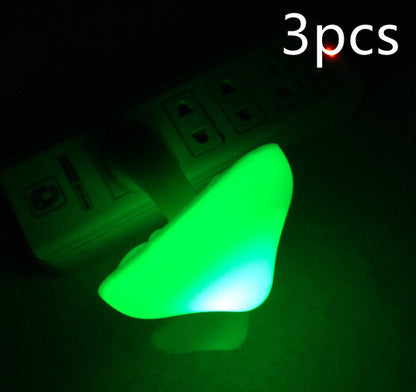 LED Mushroom Night Light | EU/US Plug-In Light Sensor Wall Lamp for Bedroom & Home Décor