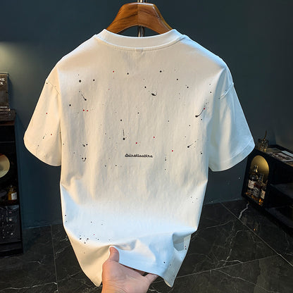 Trendy Splash-ink T-shirt Short-sleeved Men