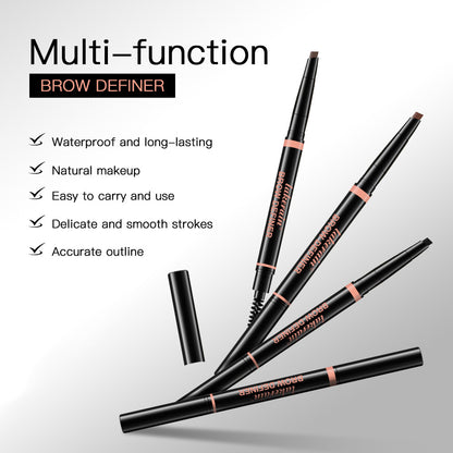 Waterproof And Sweat-proof Distinct Look Three-dimensional Line Carving Triangle Eyebrow Pencil