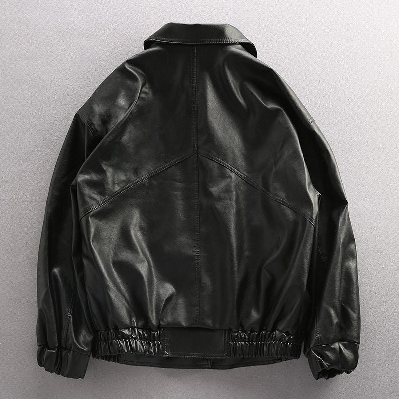 Leather Mens Motorcycle Youth Pilot PU Leather Jacket Dynamic Adventure