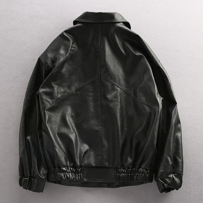 Leather Mens Motorcycle Youth Pilot PU Leather Jacket Dynamic Adventure