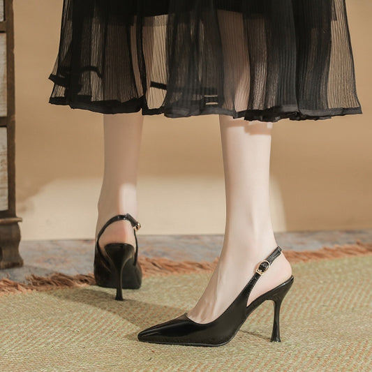 Women's Pointed Toe Korean Style Patent Leather High Heels