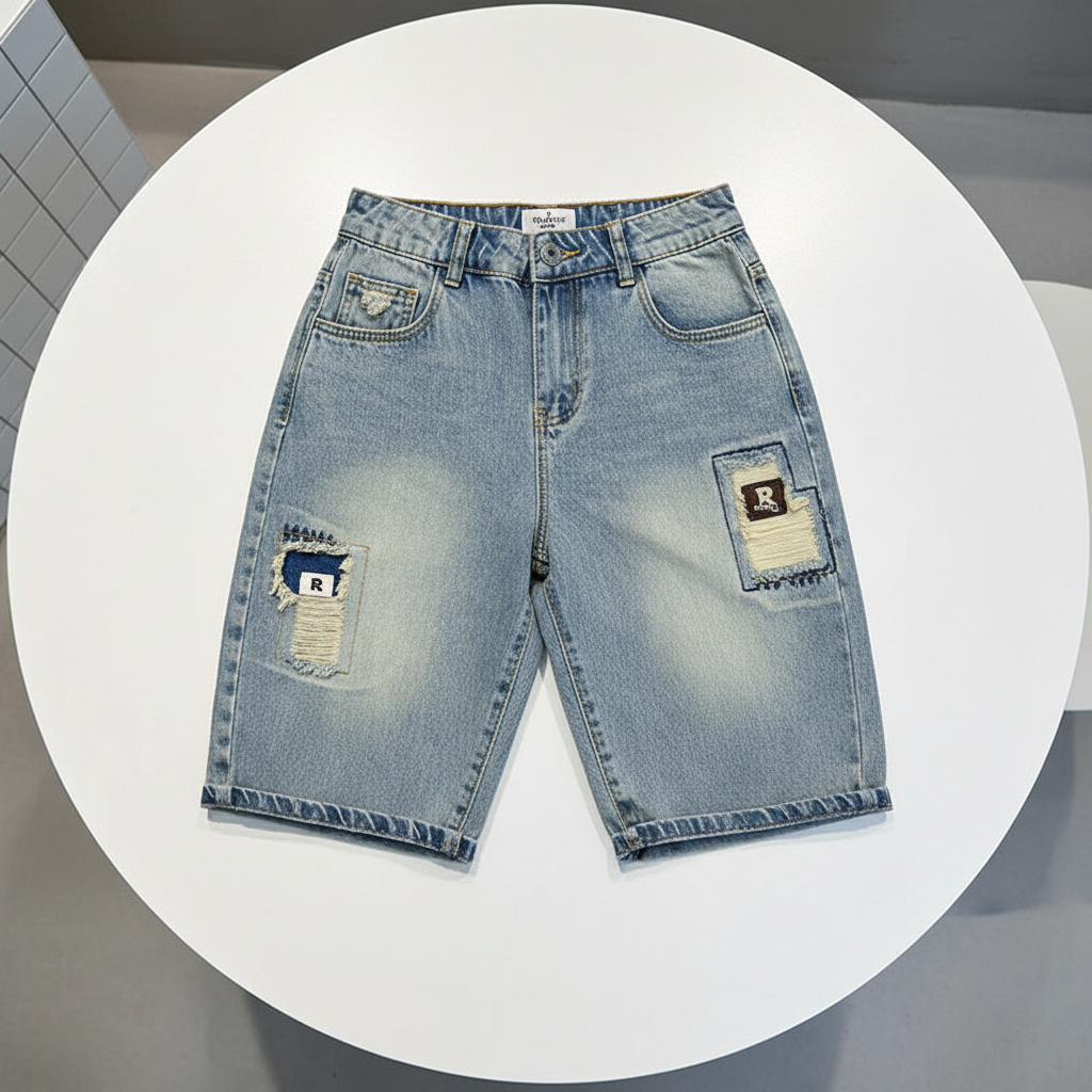 Riviera Summer Lightweight Indigo Denim Shorts