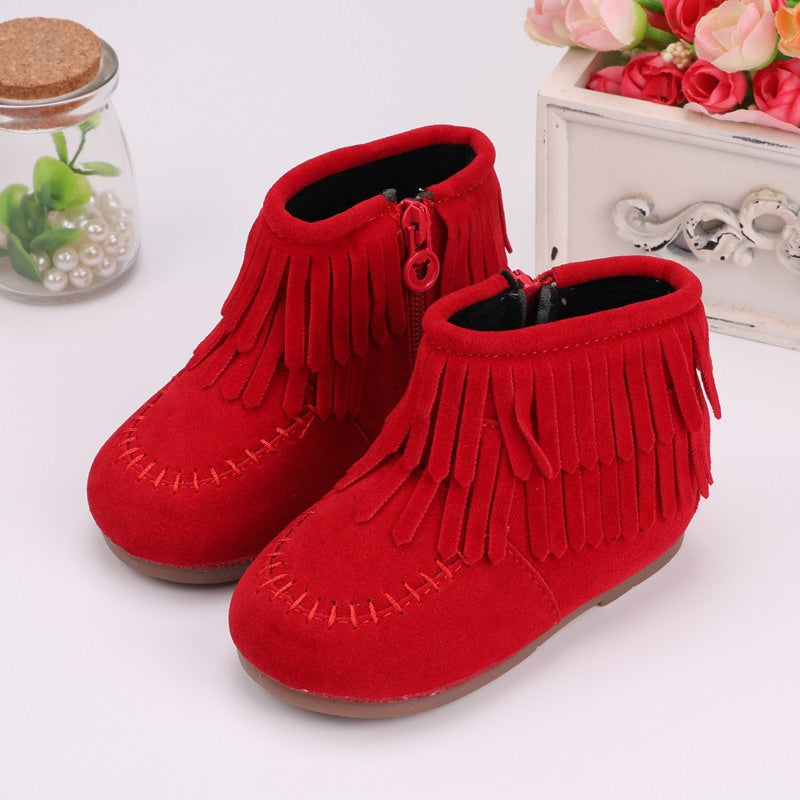 Girls Winter New Fringed Boots