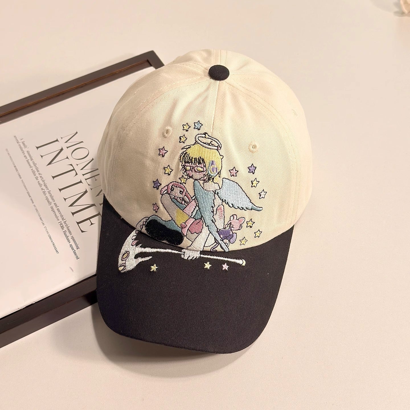 Mu Nan Orange Retro American Baseball Hat Adjustable