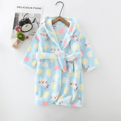 The Coral Night: Children’s Flannel Hoodie Night-Robe