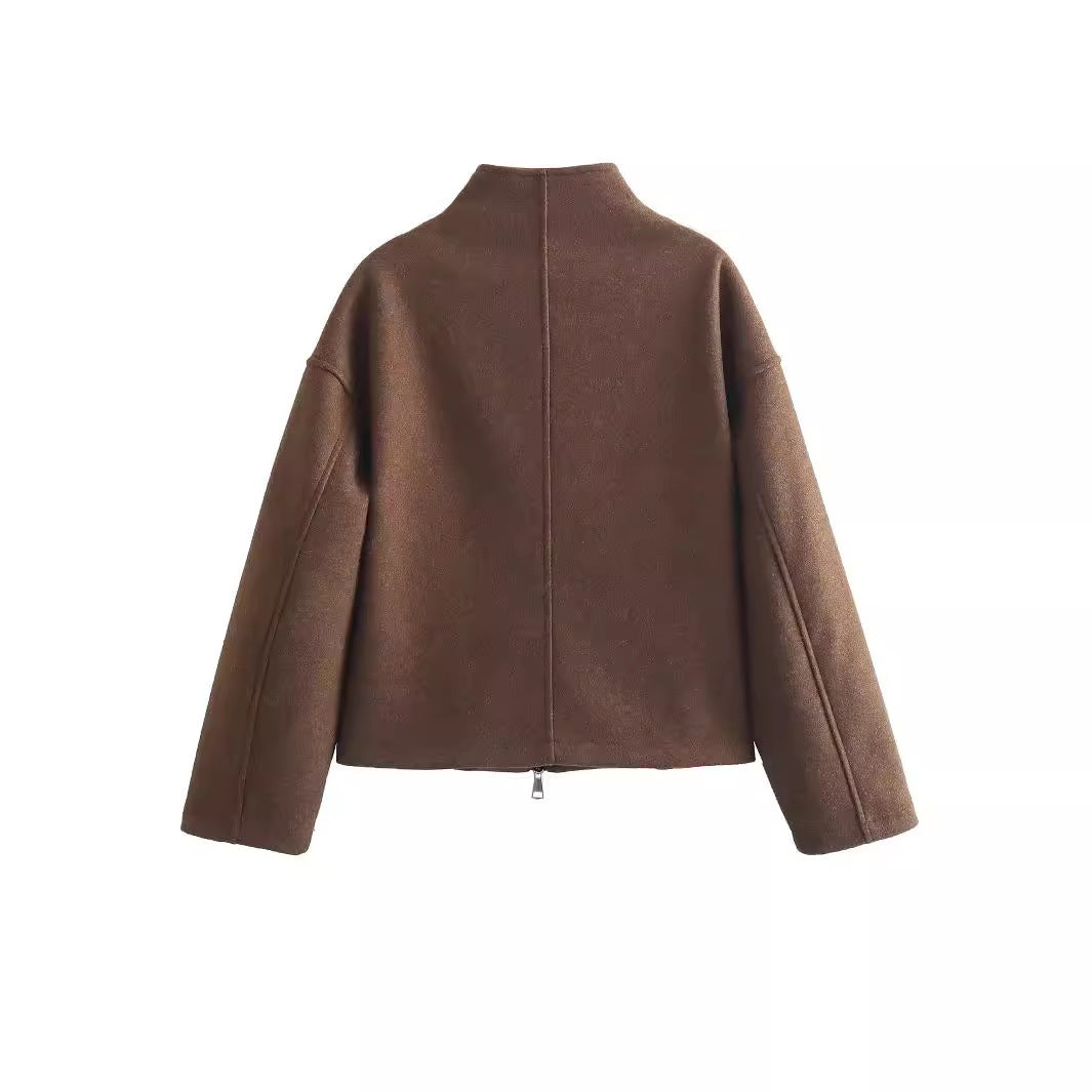 Women's Double Zipper Jacket Long Sleeve