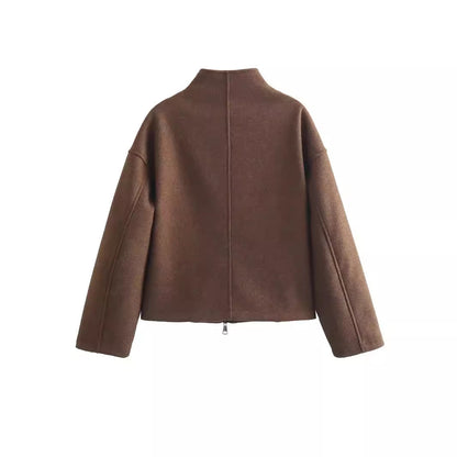 Women's Double Zipper Jacket Long Sleeve